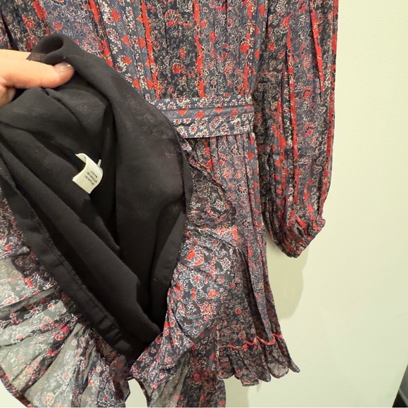 Ulla Johnson Eleni Floral Long Sleeve Dress with Belt Womens Size 6 - Picture 8 of 15